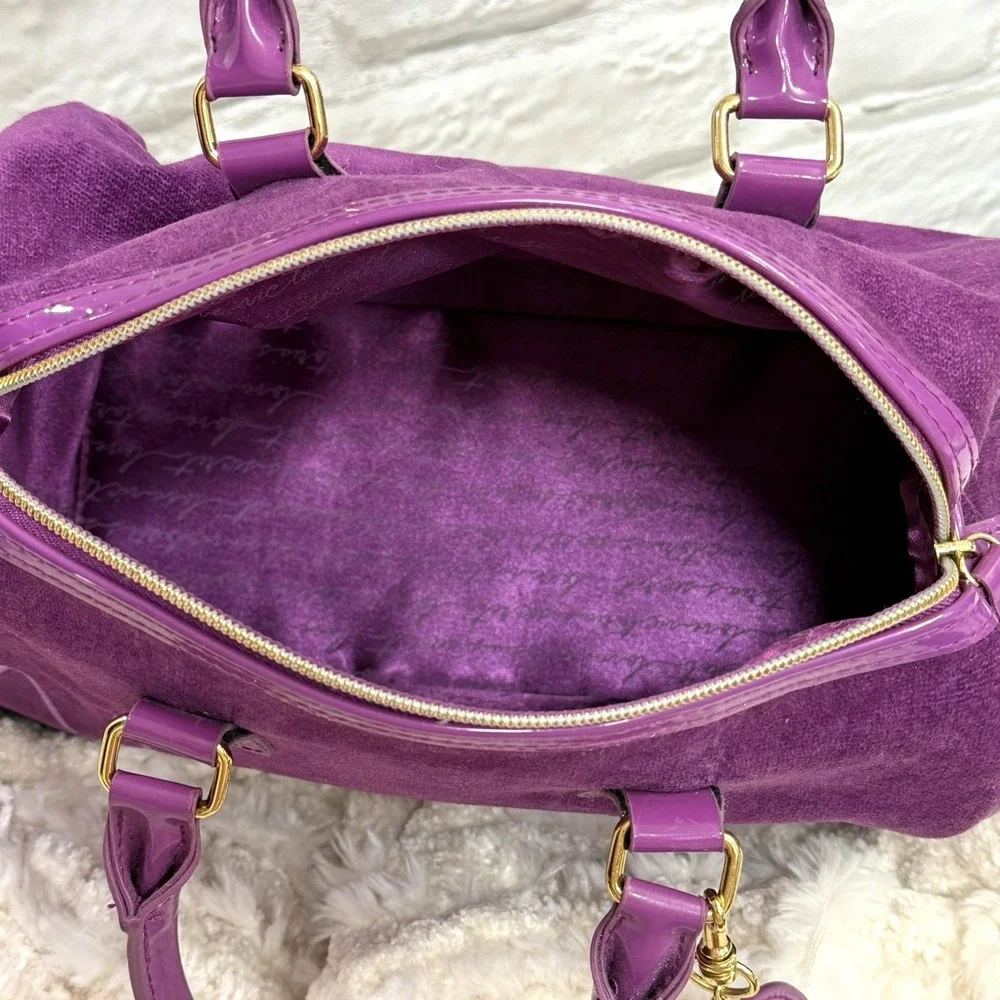 Vtg‎ Y2K Victoria's Secret Lavender Velour Purse 90s Satchel Clueless Velvet Bag